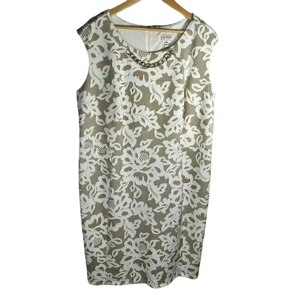 Enfocus‎ White and Tan Faux Lace Dress 20W - Picture 1 of 5